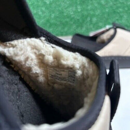 Crocs Classic Puff Mocs Beige Black Slip On Casual Comfort Shoes Womens 6 New