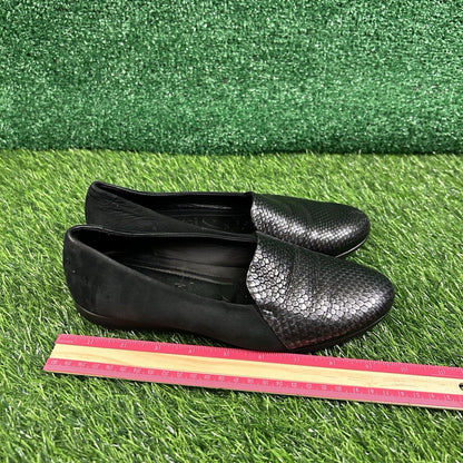 Ecco Touch Ballerina 2.0 Flats Womens 7 M Black Leather Shoes Slip On Comfort