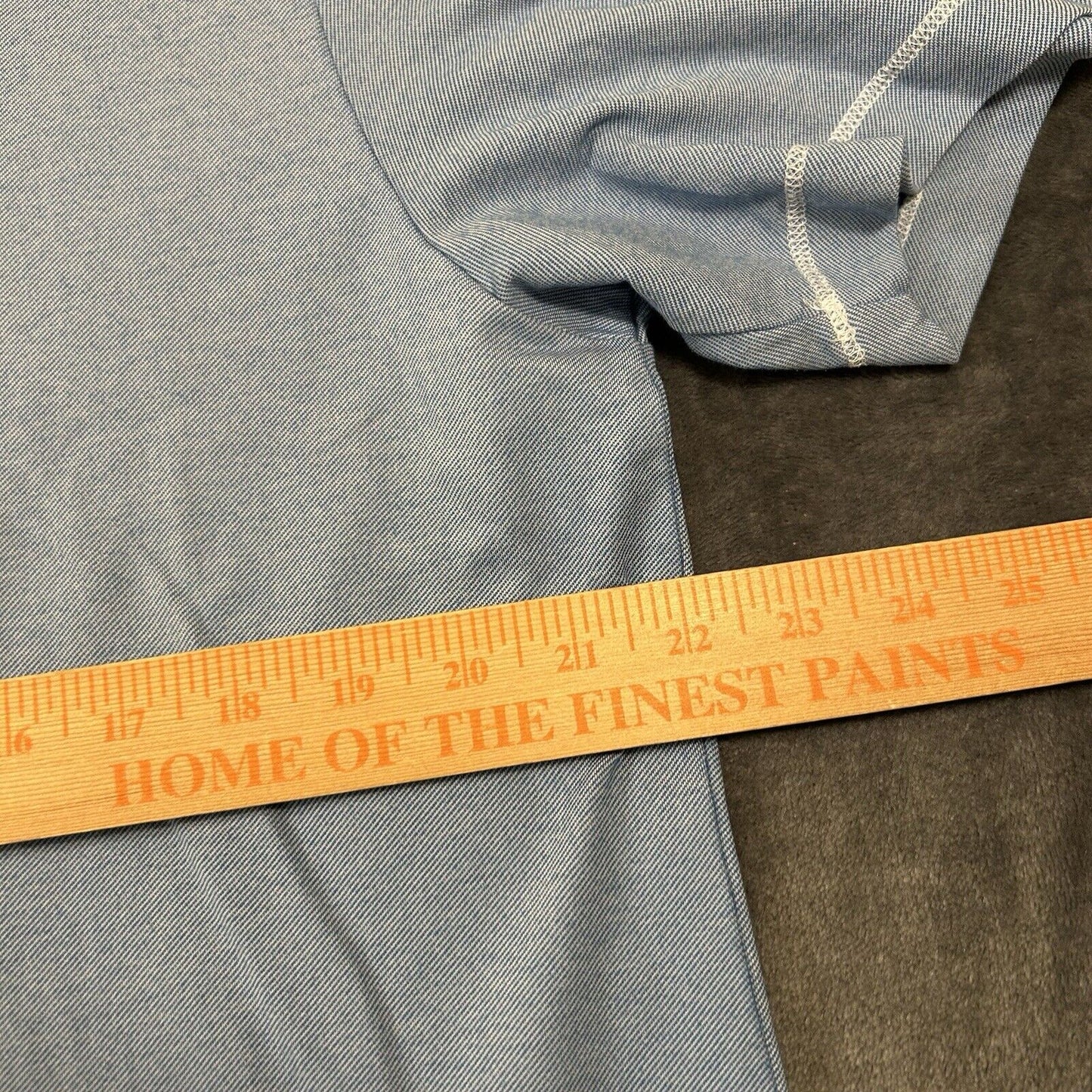 Travis Mathew Polo Shirt Mens Large Blue White Striped Short Sleeve Golf Work