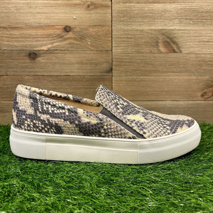 Vince Camuto Korliz Shoes Womens 8 M Beige Black Leather Snakeskin Platform