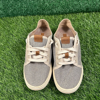 Olukai Pehuea Li Women 6 Beige Shoes Sneaker Knit Casual Lace Up Outdoor Preppy