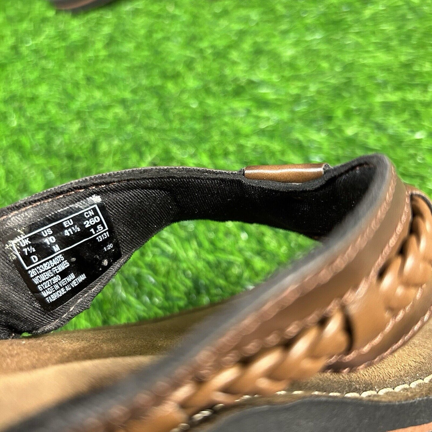 Clarks Fenner Nerice Sandals Womens 10 M Brown Leather Flip Flops Casual Comfort