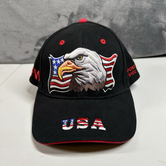Eagle Usa Baseball Hat Cap Mens Strap Back Black Red Patriotic Troops Adjustable