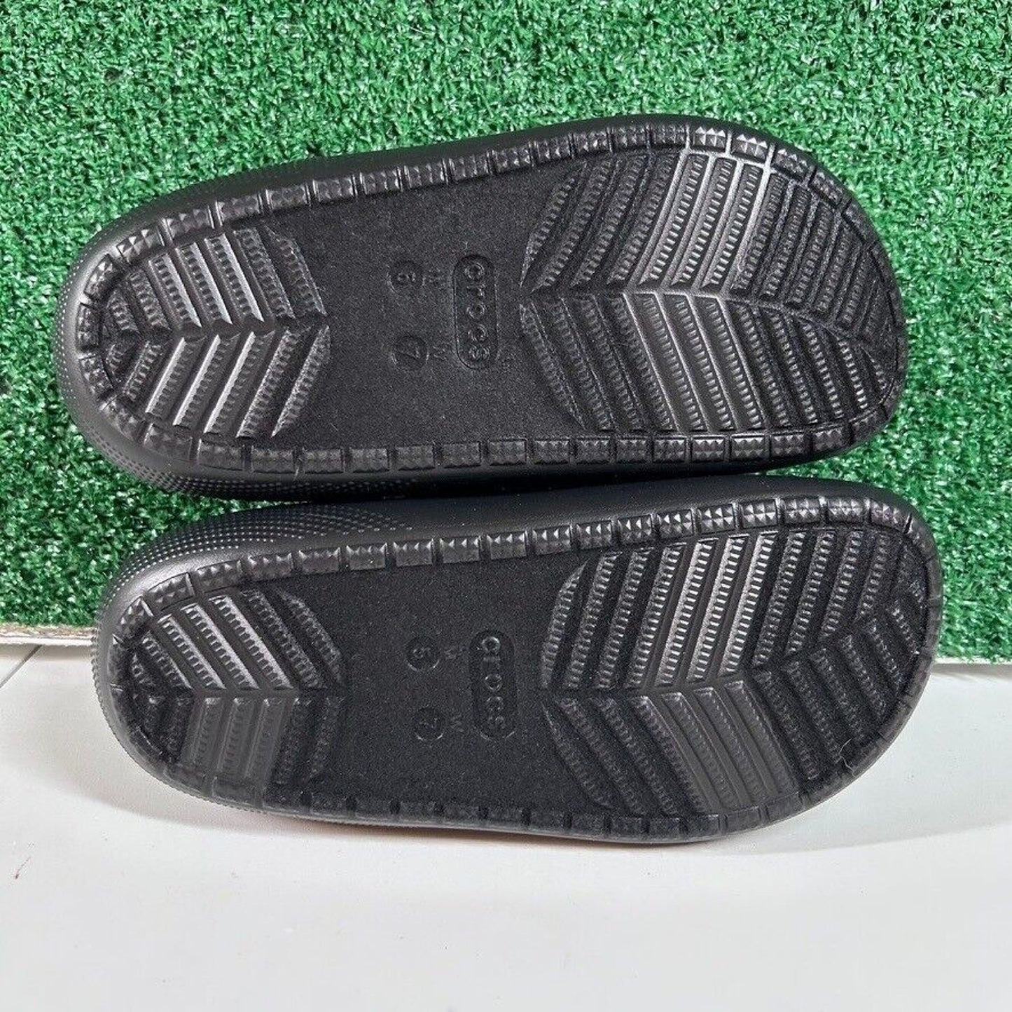 Crocs Classic Puff Mocs Beige Black Slip On Casual Comfort Shoes Womens 7 New