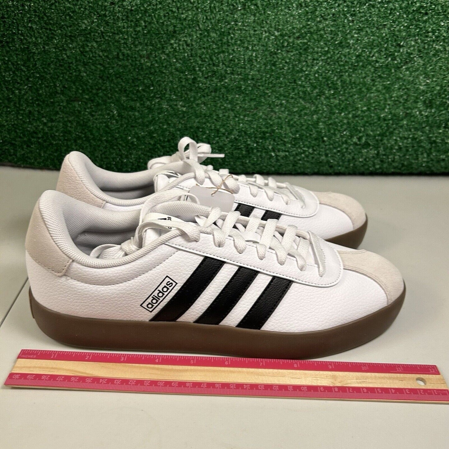 Adidas VL Court 3.0 Mens 10.5 White Black Shoes Sneaker Athletic Leather NEW