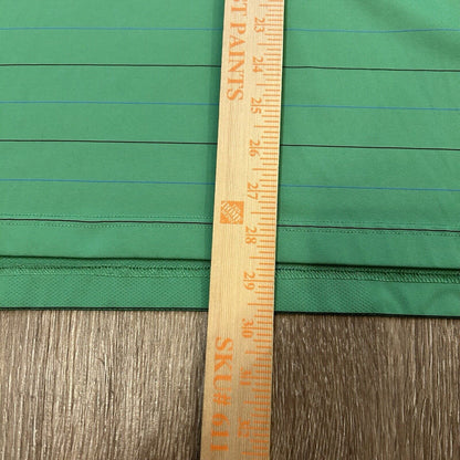 Under Armour Polo Shirt Mens Large Green Striped Heatgear TPC Golf Athletic