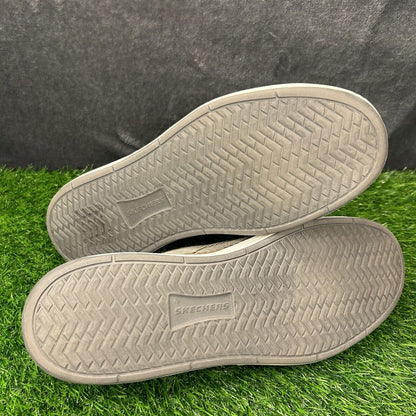 Skechers Oxfords Mens 13 Gray Brown Canvas Shoes Casual Comfort Lace Up Moreno