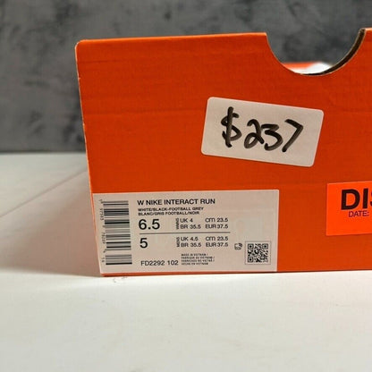 Nike Interact Run Running Shoes Lightweight Comfort Sneakers White Womens 6.5