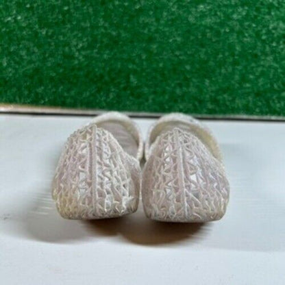 Mini Melissa Campana Ballet Flats Glitter Sparkle Shoes Clear Kids Size 2Y