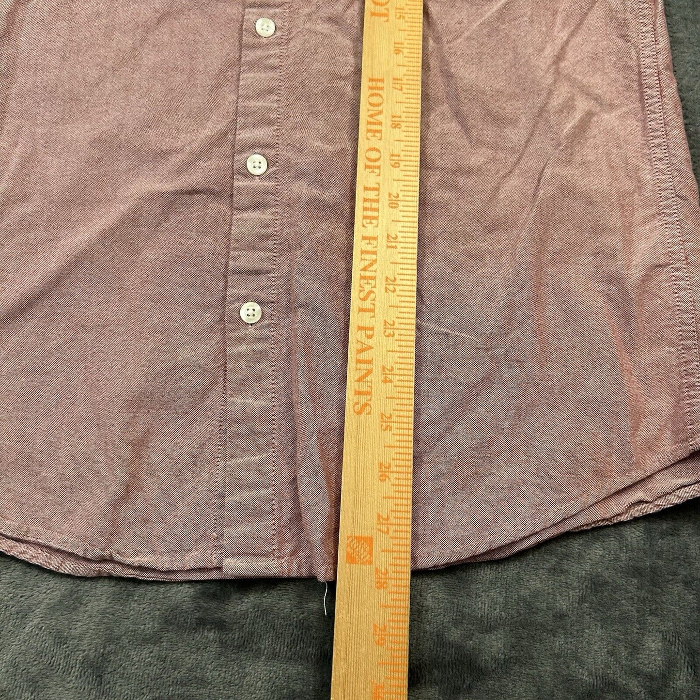 Primark Shirt Mens Medium Red Button Up Long Sleeve Slim Fit 15.5 Work Casual