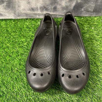 Crocs Kadee Flats Womens 7 Black Shoes Slip On Slingback Lightweight Comfort