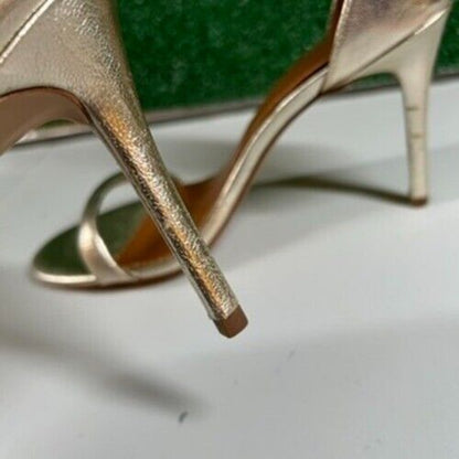 H by Halston Alison Heels Gold Metallic Stiletto Evening Party Shoes Women 9.5 M