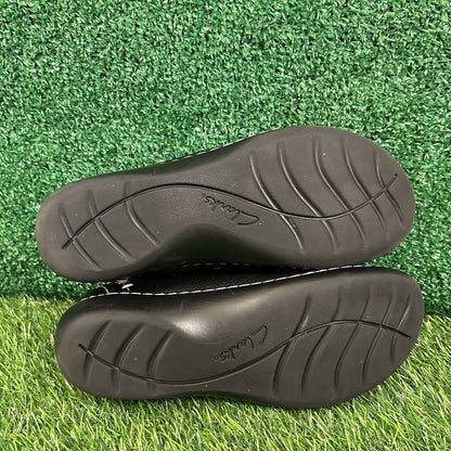 Clarks Ashland Joy Loafers Womens 9 M Black Leather Shoes Slip On Comfort Casual