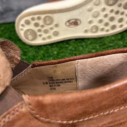 Sofft Somers III Womens 8.5 M Brown Leather Shoes Sneakers Slip On Casual Work