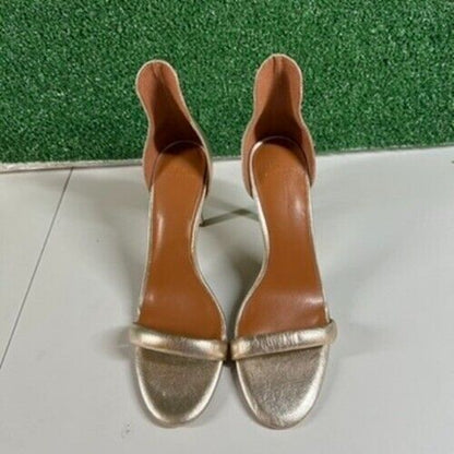 H by Halston Alison Heels Gold Metallic Stiletto Evening Party Shoes Women 9.5 M