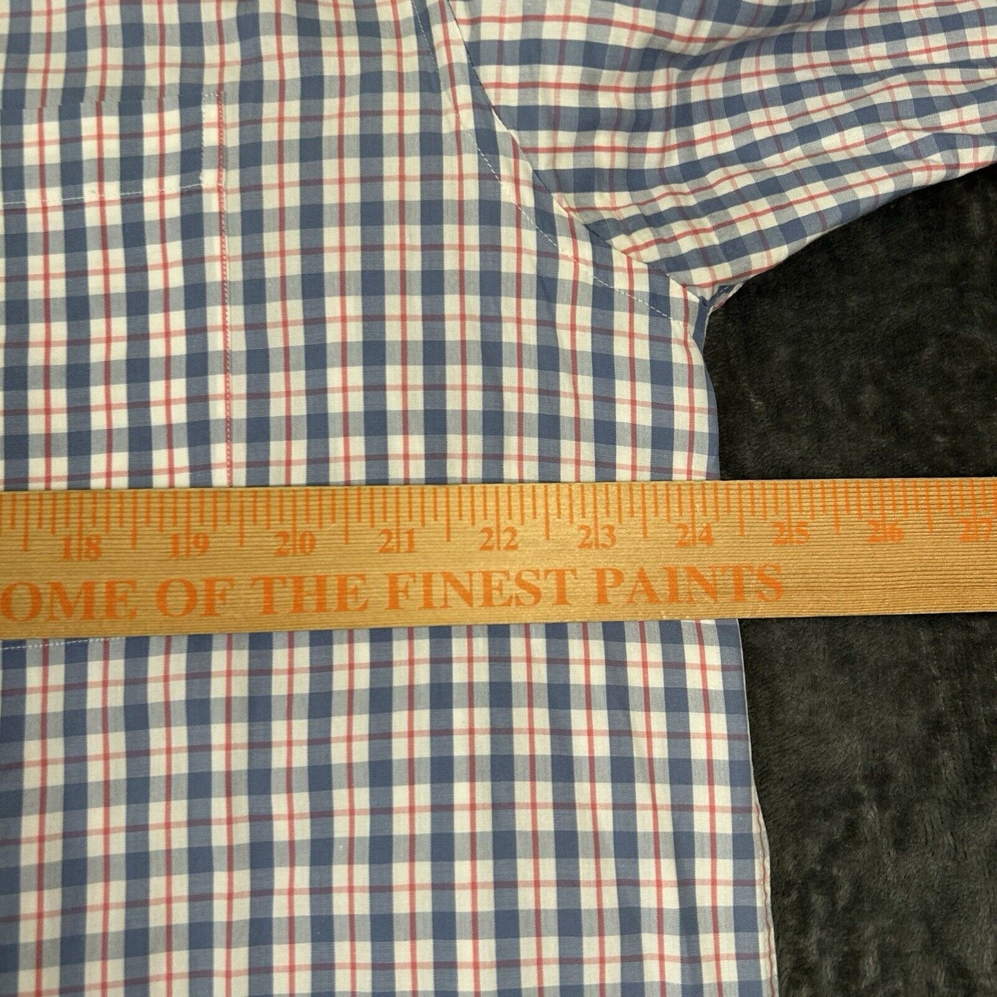 Fairway Greene Shirt Mens Large Blue White Red Check Button Up Long Sleeve Golf
