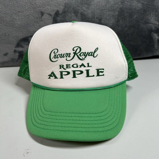 Crown Royal Regal Apple Trucker Hat Cap Mens Snapback Green White Y2K Foam Rope