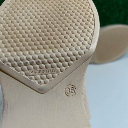 Steve Madden Slinky 30 Platform Sandals Slides Beige Chunky Heel Y2K Womens 6