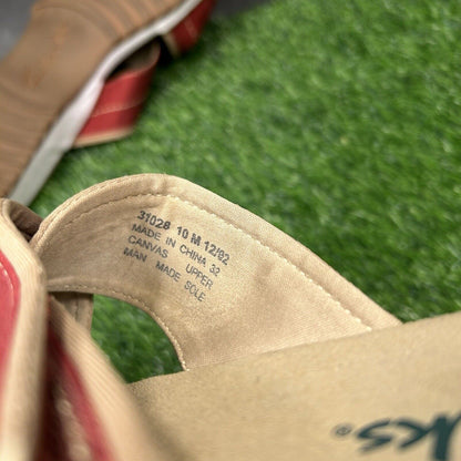 Clarks Sandals Womens 10 M Red White Slides Slip On Strappy Casual Comfort