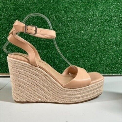 Gianni Bini Platform Espadrille Wedge Sandals Ankle Strap Beige Womens 11 M