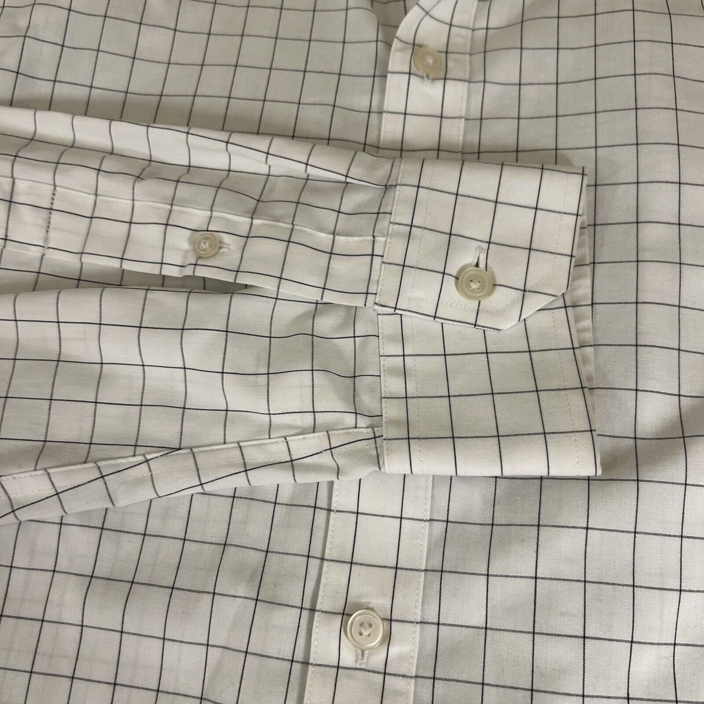 Banana Republic Shirt Mens Extra Large White Black Button Up Long Sleeve Slim