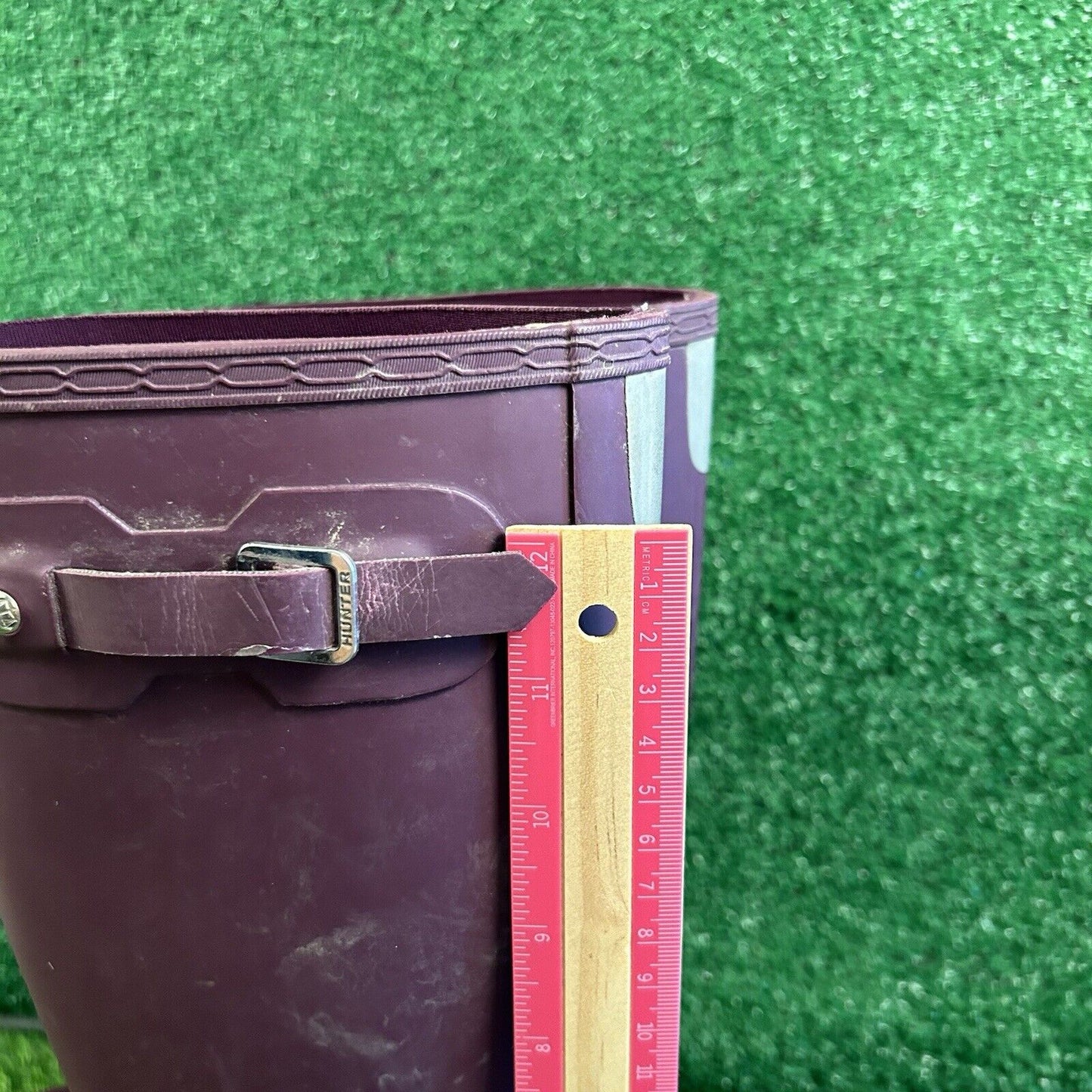 Hunter Original Tall Rain Boots Youth Kids 6 Purple Buckle Rubber Waterproof
