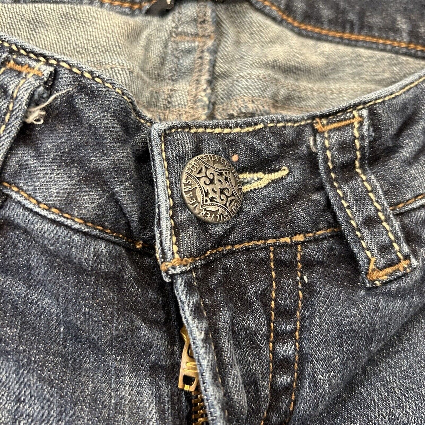 Silver Frances Jeans Womens 18 Blue 27x33" Blue Denim Pants Flare Stretch Casual