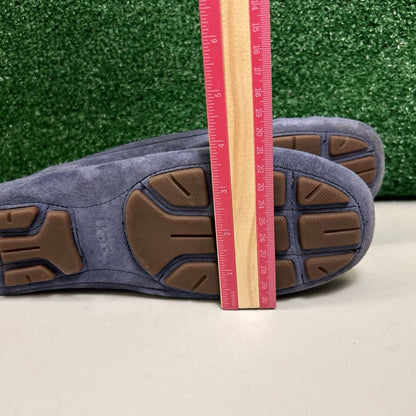 Ugg Ansley Moccasins Womens 10 M Blue Suede Slippers Casual Comfort Fur Warm