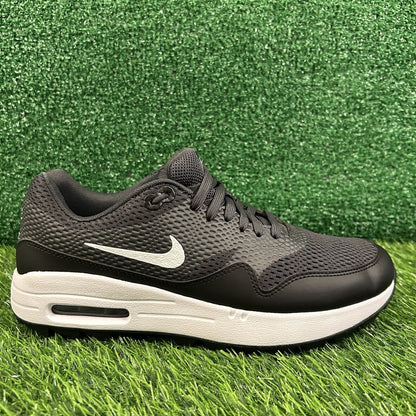Nike Air Max 1 Golf Mens 8 Black White Spikeless Shoes Sneaker Athletic NEW