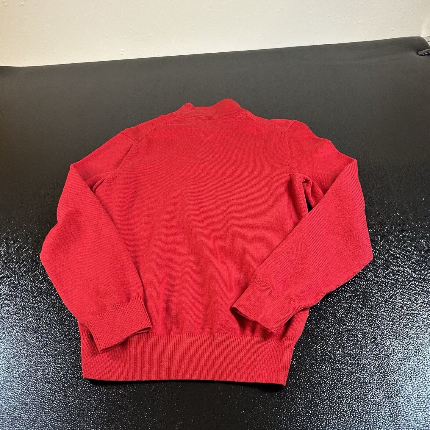 Tommy Hilfiger Sweater Mens Small Red Knit 1/4 Zip Sweatshirt Pullover NEW $79