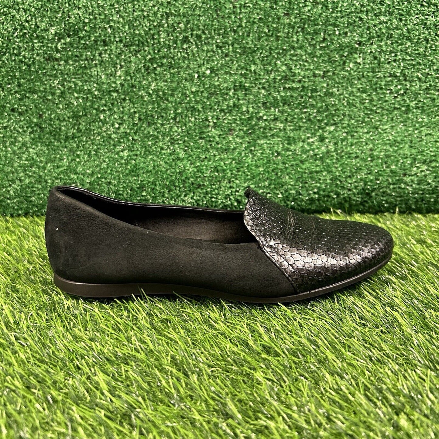 Ecco Touch Ballerina 2.0 Flats Womens 7 M Black Leather Shoes Slip On Comfort