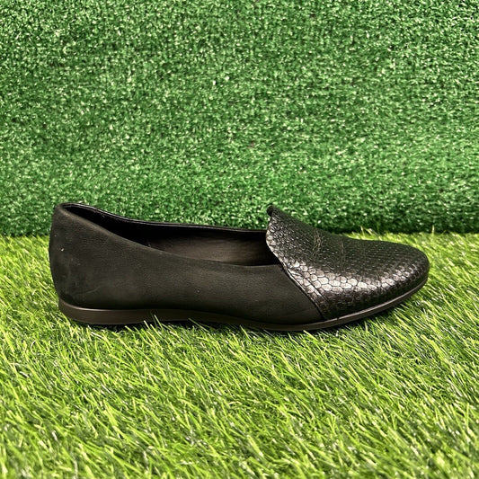 Ecco Touch Ballerina 2.0 Flats Womens 7 M Black Leather Shoes Slip On Comfort