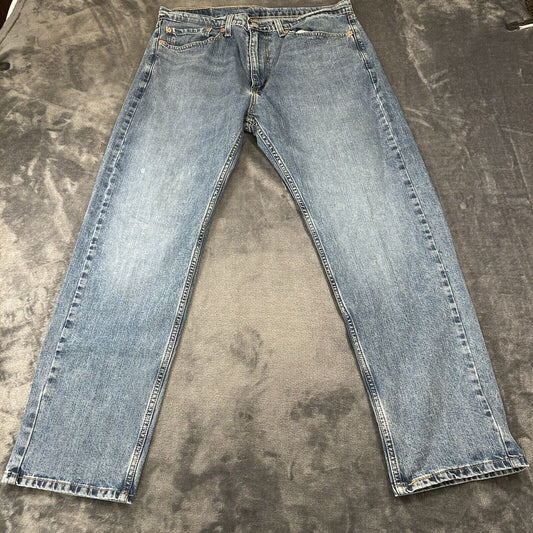 Levis 505 Jeans Mens 36x30" Blue Straight Denim Pants Casual Work See sizing