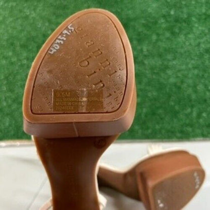 Gianni Bini Parrish Platform Sandals Ankle Strap Chunky Heel Beige Womens 9.5 M