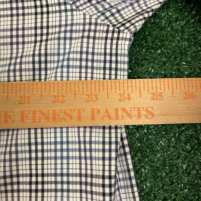 Jos A Bank Shirt Mens Large Blue White Check Button Up Long Sleeve Colorful Work