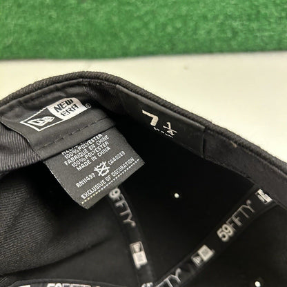 Minnesota Wild Hat Cap Mens 7 1/4 Black White New Era NHL Hockey Fitted Logo