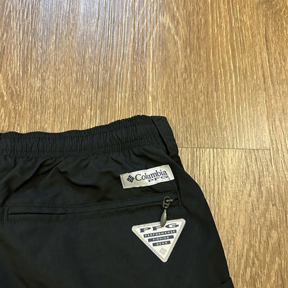 Columbia PFG Shorts Mens Medium 32" Black Relaxed Fit Outdoor Fishing Nylon New