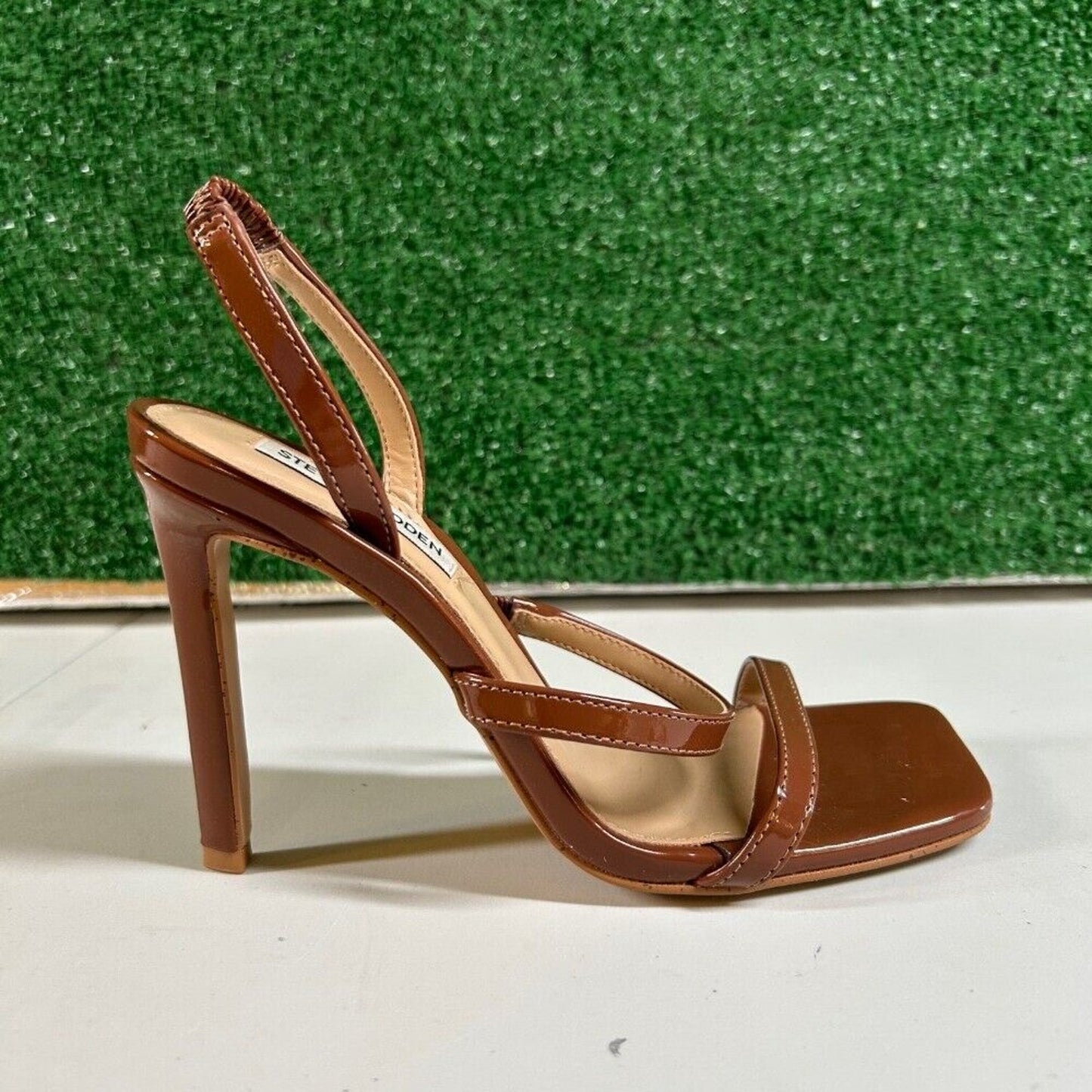 Steve Madden Gracey Brown Heeled Sandals Strappy Square Toe Heels Womens 6.5 M