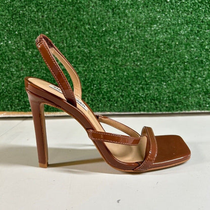 Steve Madden Gracey Brown Heeled Sandals Strappy Square Toe Heels Womens 6.5 M