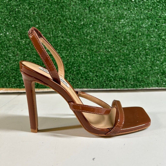 Steve Madden Gracey Brown Heeled Sandals Strappy Square Toe Heels Womens 6.5 M