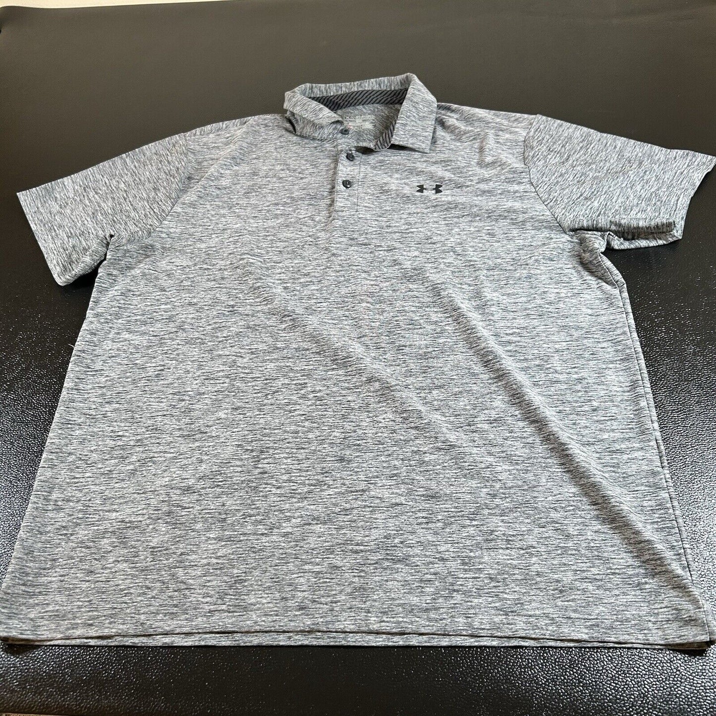 Under Armour Golf Polo Shirt Mens XXL 2XL Gray Athletic Heatgear Short Sleeve