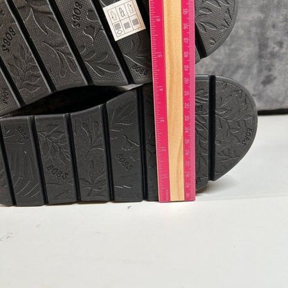 Skechers BOBS Faux Fur Clogs Mules Comfort Shoes Black Keepsakes Lite Womens 6