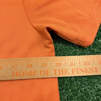 Under Armour Polo Shirt Mens Medium Orange Short Sleeve Golf Athletic Heatgear