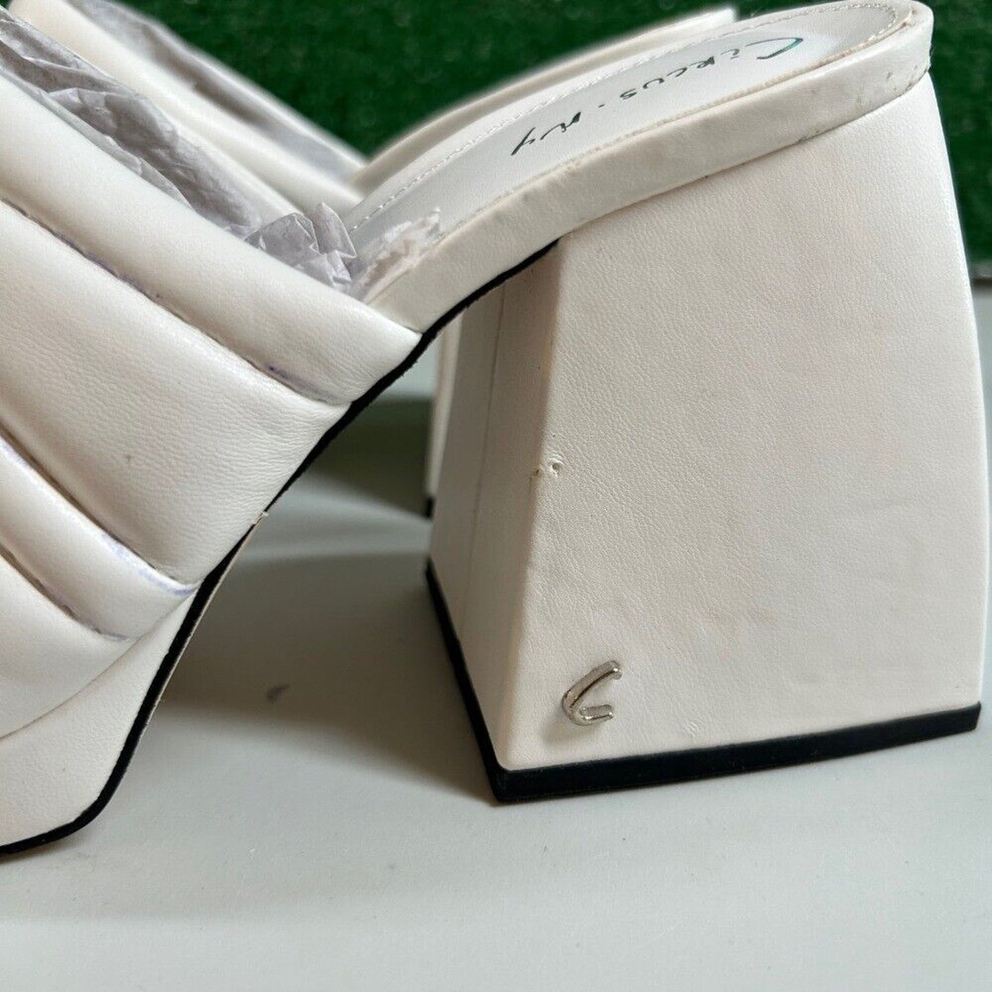 Circus by Sam Edelman Marlie Platform Sandals Block Heel White Womens 7.5 M