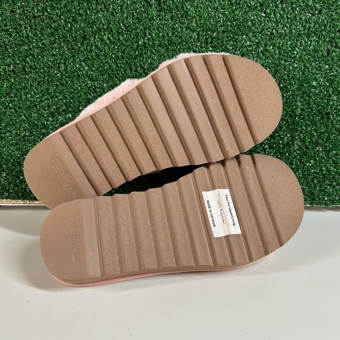 Koolaburaa Ugg Furr-ah Fluff Slides Pink Faux Fur Open Toe Slip On Womens 7