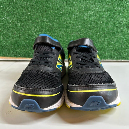 New Balance 680v6 Running Shoes Hook & Loop Athletic Sneakers Black Blue Kids 7Y