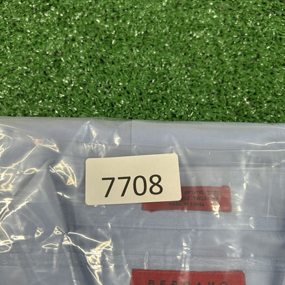 Bergamo New York Shirt Mens XXL 2XL Blue 18-18.5 34/35 Button Up Long Sleeve