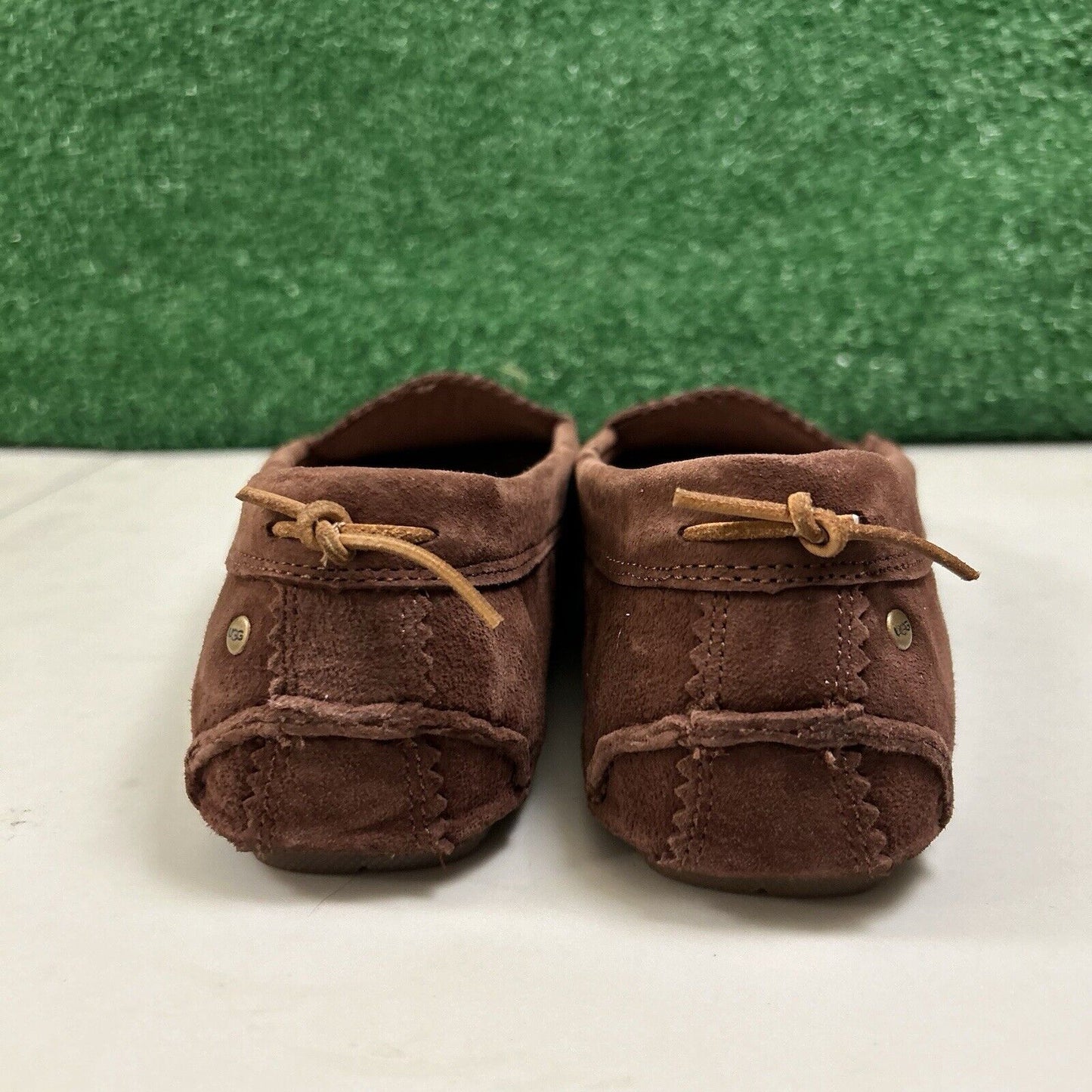 Ugg Ansley Moccasins Womens 10 M Brown Suede Slippers Casual Comfort Fur Warm