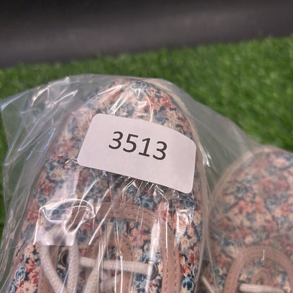 Hotter Mabel Shoes Womens 7 Red Blue Floral Fashion Sneakers Lace Up Casual