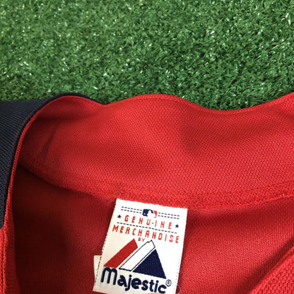 St Louise Cardinals Jersey Mens Extra Large Red Navy Short Sleeve MLB Majestic